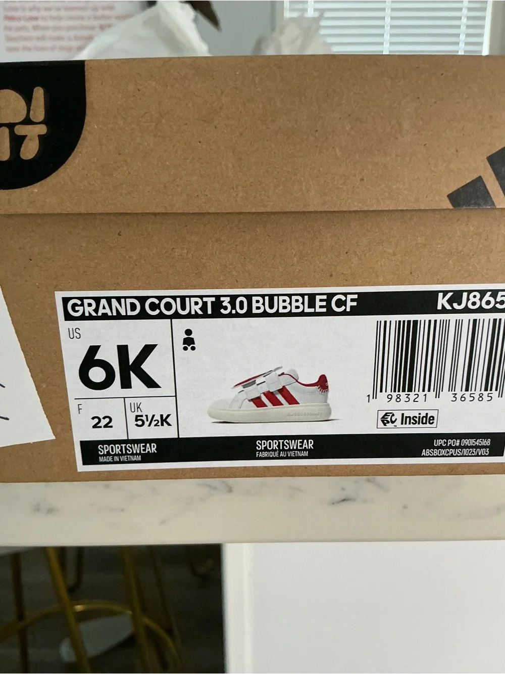 Adidas Kids bubble comfy bottoms White and Red Ladybug Velcro Sneakers